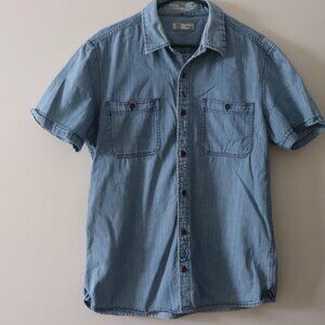 Short sleeved Light Washed Denim Shirt